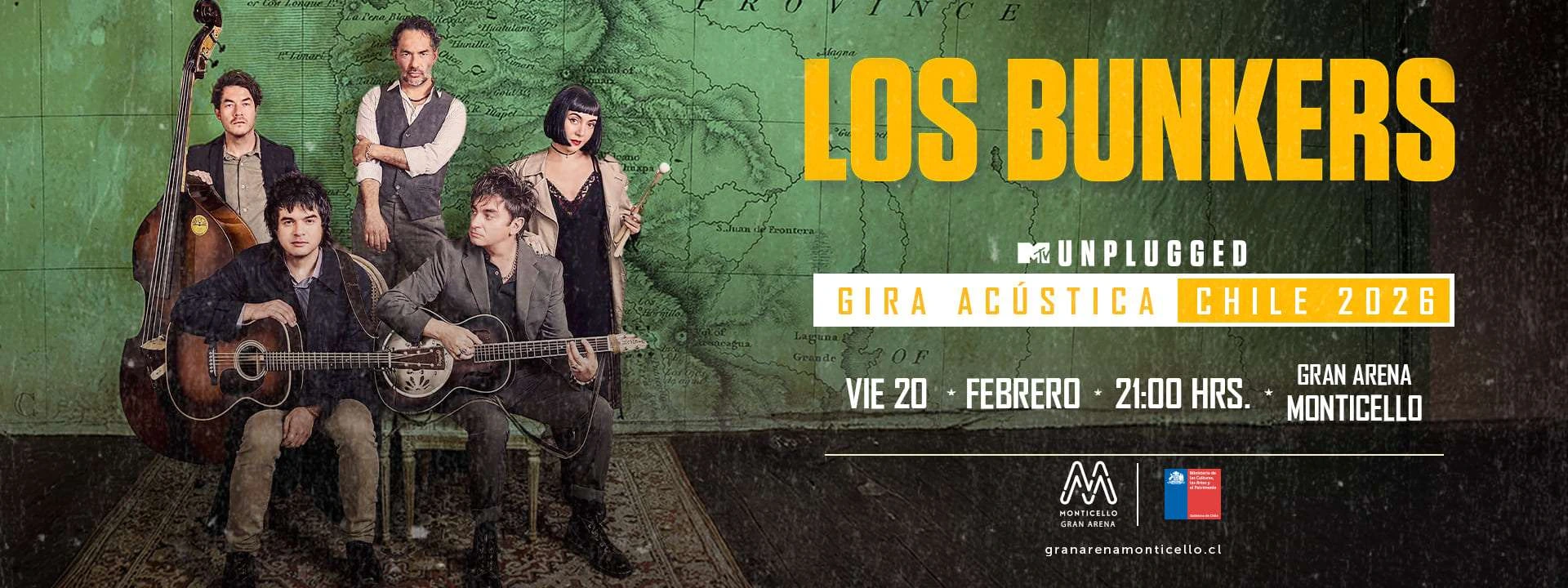 Los Bunkers en Gran Arena Monticello, San Francisco de Mostazal